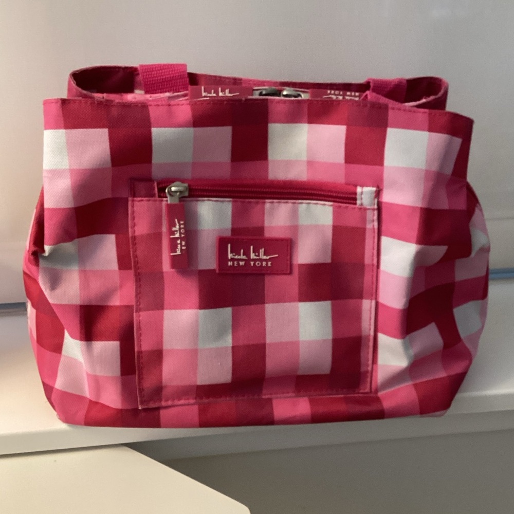 Nicole Miller Red, pink and white lunch bag